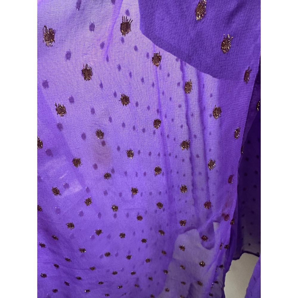 *Flaw NWT Anthropologie Celandine Beach Disco Plunging Maxi Dress Purple Gold S - Picture 15 of 16